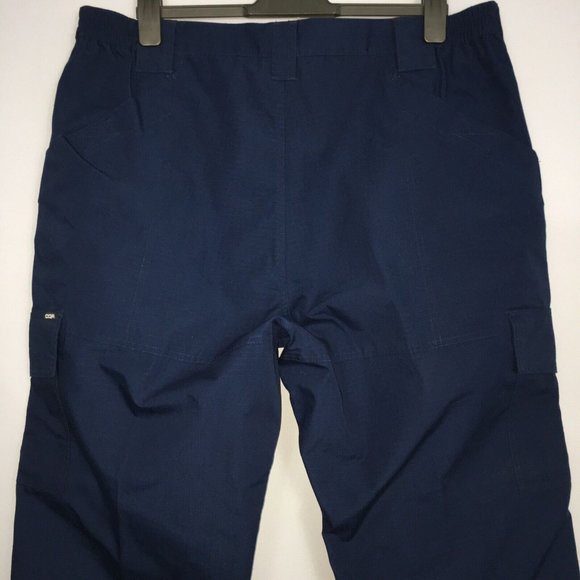 CQR Tactical Pants Mens 42W/30L Ripstop Dark Navy Cargo Pockets Elastic Waist - Picture 5 of 13